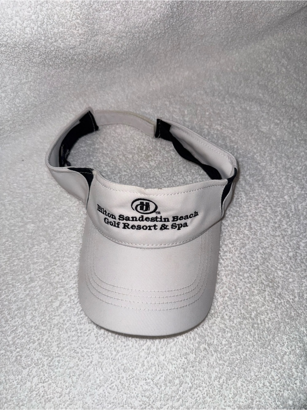 Sport-Tek White Adult Visor with Black Trim